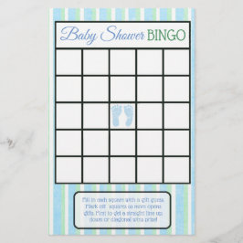 Flyer Jogos de chá de fraldas para Meninos Blue and Gree