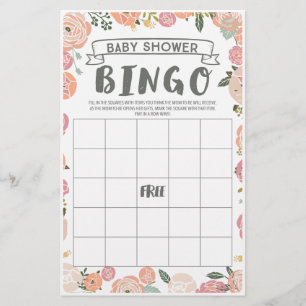 Flyer Jogos do Chá de fraldas Rosa de duplo lado