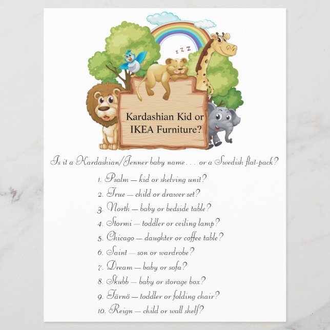 Flyer Jogos para Chá de Bebê Jungle Safari (Frente)