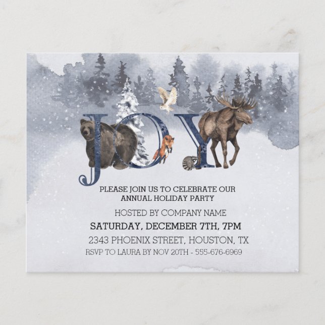 Flyer JOY Empresa de Férias de Natal Woodland Christmas (Frente)