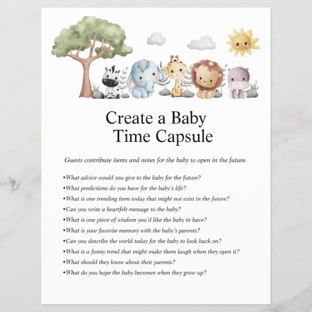 Flyer Jungle Safari Chá de fraldas Games (Frente)