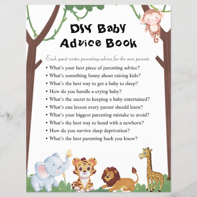 Flyer Jungle Safari Chá de fraldas Games (Frente)