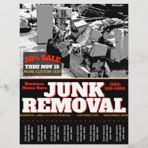 Flyer JUNK REMOVAL.GARBAGE HAULING Planilha de anúncios