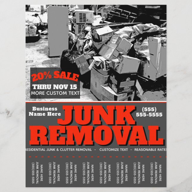 Flyer JUNK REMOVAL.GARBAGE HAULING Promo Tearsheet 2 (Frente)