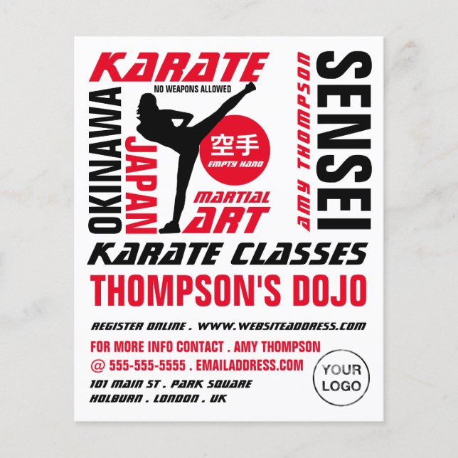 Flyer Karate Design, publicidade de classe Karate (Frente)