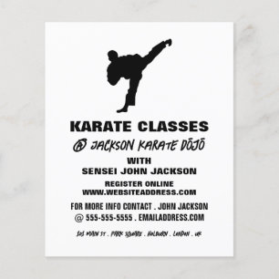 Flyer Karate Silhouette, Anúncio de classe Karate