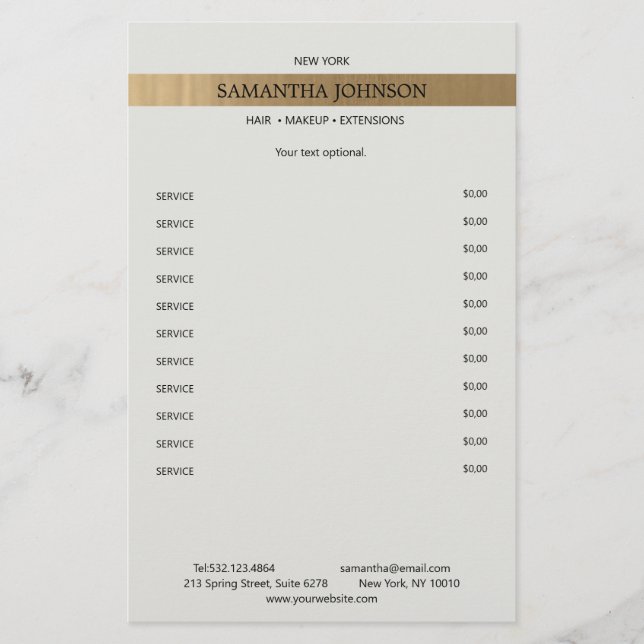 Flyer Kundenspezifische Elegante Imitat Dourada Streifen (Frente)