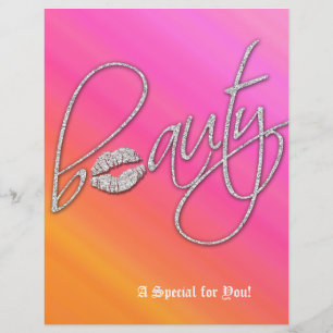 Flyer Lábios de prata alaranjados do rosa do cabelo do