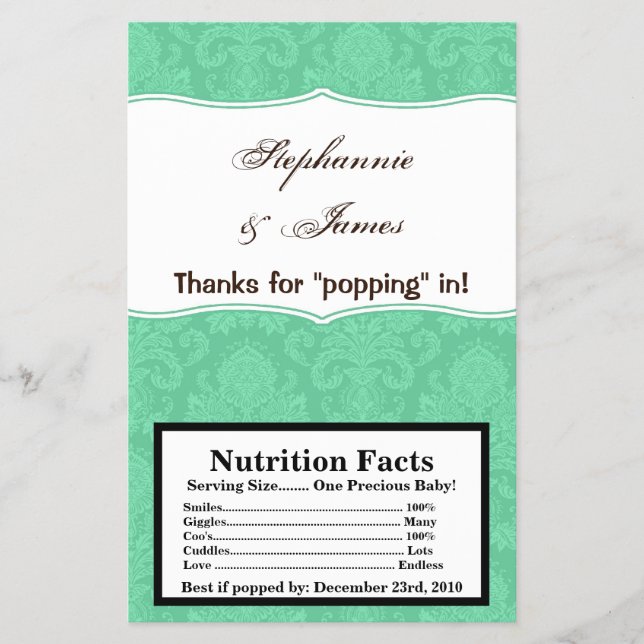 Flyer Lace de Damasco Branco da Máquina de Microondas (Frente)