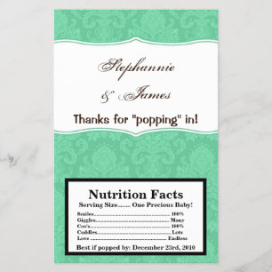 Flyer Laço branco do damasco da hortelã do envoltório