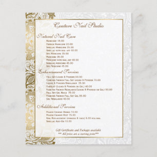 Flyer Laço floral Dourado com fundo branco