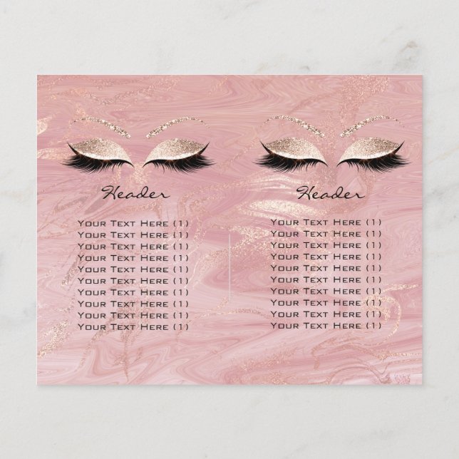 Flyer Lâmpada Rosa Manteiga Maquiagem Oculares (Verso)