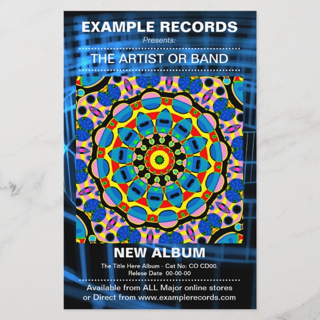 Flyer Lançamento do Novo Álbum - Espiral Azul Texturizad (Frente)