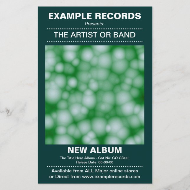 Flyer Lançamento do novo álbum - Verde escuro (Frente)