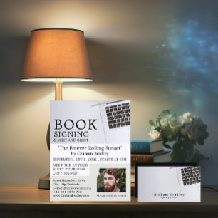 Flyer Laptop Branco, Publicidade de Autógrafos de Livros