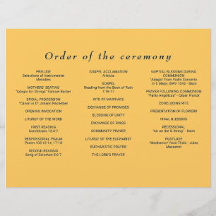 Flyer Laranja Amarelo Simples Elegante com Casamento Mon