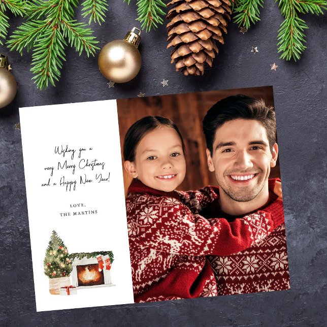 Flyer Lareira de Orçamento Nota de Natal Foto Natal (Criador carregado)