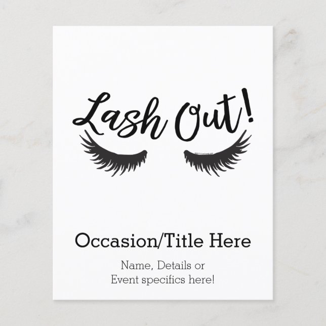 Flyer Lash Out Eyelashes Lash Salon Makeup Artista (Frente)