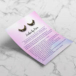 Flyer Lashes Extensão Eyelash Depois do Cuidado Cor da Á<br><div class="desc">Lashes Maqueiam Artista Após Cuidados Instrução Watercolor Pink Ombre Flyers.</div>