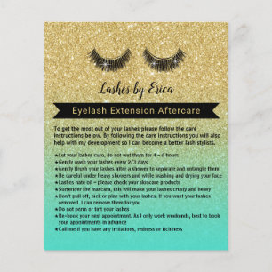 Flyer Lashes Extensões Eyelash Após Instrução De Cuidado