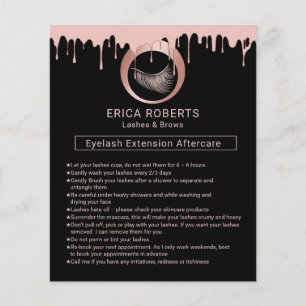 Flyer Lashes Logotipo Eyelash do Salão Após a Instrução