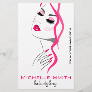 Flyer Lashes Manicure Cabelo Rosa Bela Branding