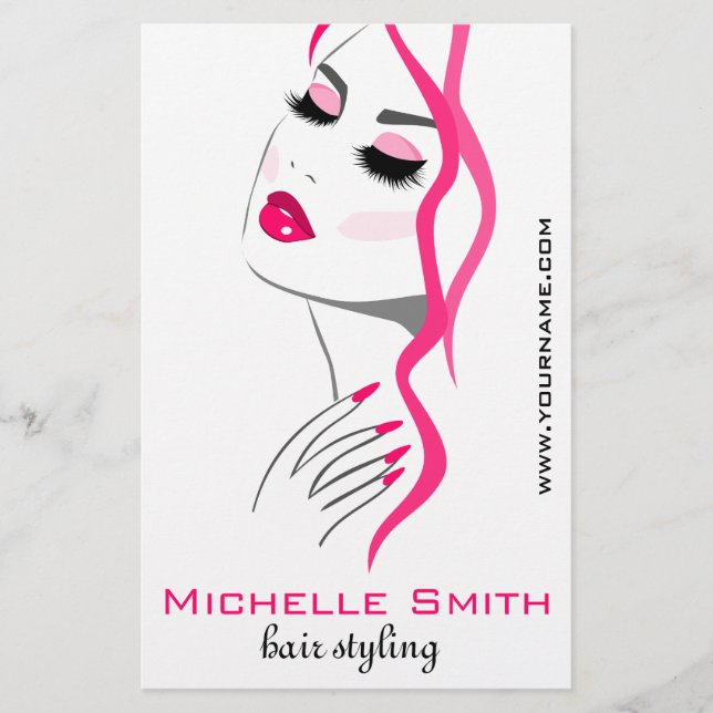 Flyer Lashes Manicure Cabelo Rosa Bela Branding (Frente)