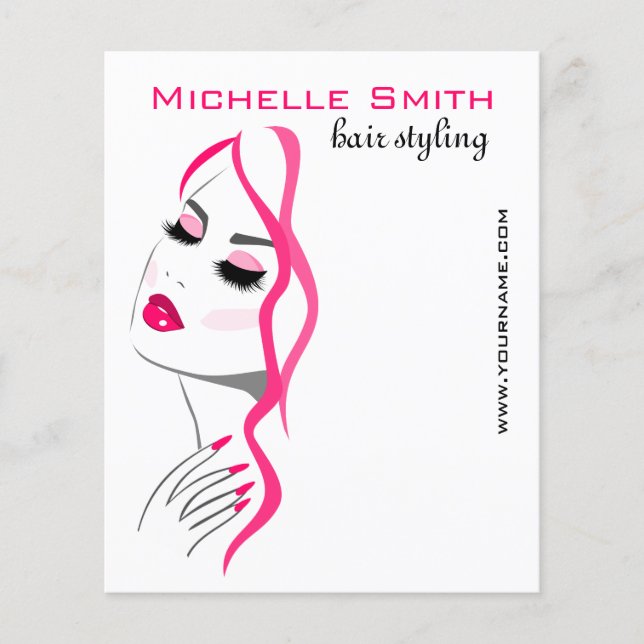 Flyer Lashes Manicure Cabelo Rosa Bela Branding (Frente)