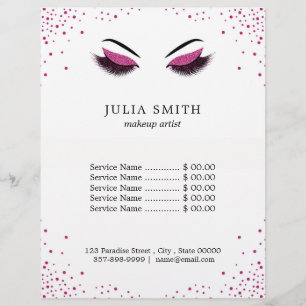 Flyer Lashes Modernos com Artista de Maquiagem Rosa Escu