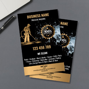 Flyer Lavagem a Alta Pressão Profissional a Ouro