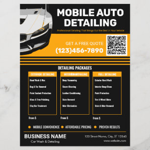 Flyer Lavagem de Carro Profissional de Detalhamento de A