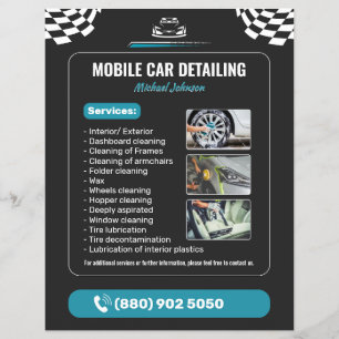 Flyer Lavagem de Carros Detalhamento Automotivo