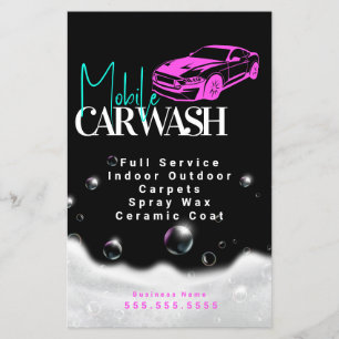 Flyer Lavagem de Carros Móvel Detalhamento