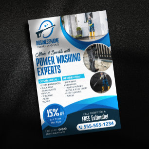 Flyer Lavagem de Poder Azul Lavagem de Pressão Casa Lava