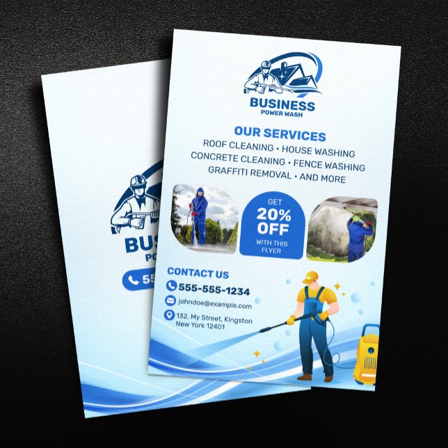 Flyer Lavagem Moderna com Hidrojateamento Limpeza de Cas (Criador carregado)