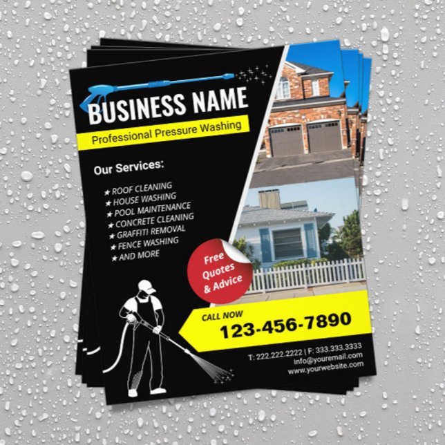 Flyer Lavagem por pressão com lavagem profissional de en (Criador carregado)