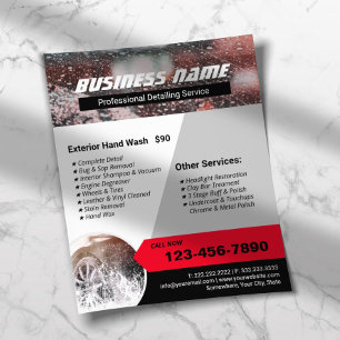 Flyer Lavagem Profissional de Carros Detalhamento de Lim