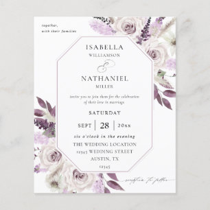 Flyer Lavanda de Orçamento Purple Floral