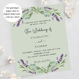 Flyer Lavanda eucalyptus sage convite para casamento