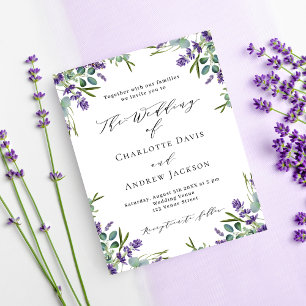 Flyer Lavanda violeta floral convite para casamento