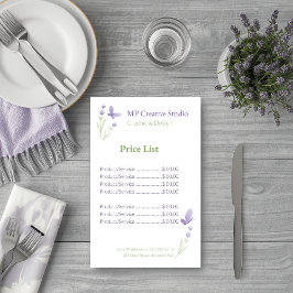 Flyer Lavender Business Branding Price List