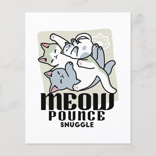 Flyer Lazer - Design de Gatos Preguiçosos (Frente)