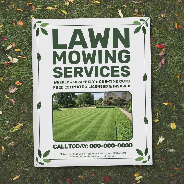 Flyer Leaf & Lawn Mowing Services (Leaf & Lawn Mowing Services Flyer)