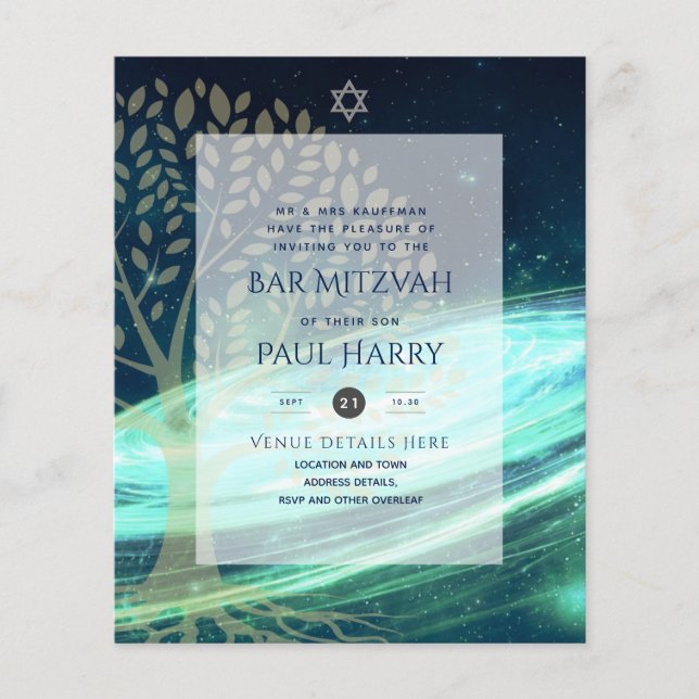 Flyer Leah G Elegante Bar de Música Mitzvah Jewish Torah (Frente)