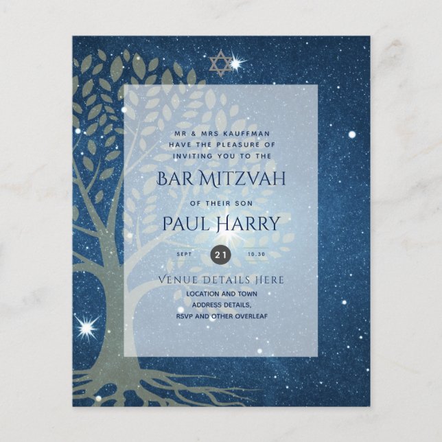 Flyer Leah G Elegante Bar de Música Mitzvah Jewish Torah (Frente)