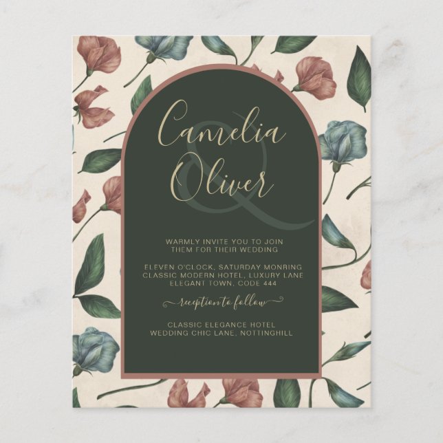 Flyer Leah G Emerald Green Terracotta Casamento outono D (Frente)