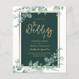 Flyer Leah G Eucalyptus Greenery Dourado WEDDING CÓDIGO 