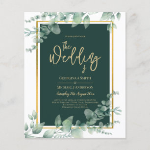 Flyer Leah G Eucalyptus Greenery Dourado WEDDING CÓDIGO