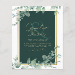 Flyer Leah G Eucalyptus Greenery Dourado WEDDING CÓDIGO