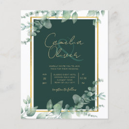 Flyer Leah G Eucalyptus Greenery Dourado WEDDING CÓDIGO 